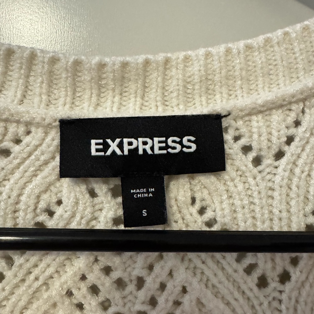 Express Ivory Button-Up Cardigan - Picture 3 of 3